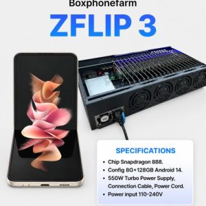 Galaxy Z Flip3 (SM-F711) 20-Node Phone Farm Box